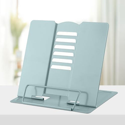 Honagu Metal Desk Book Holder, Hands Free Adjustable Cookbook & Document Holder, Portable Bookstand for Music Books, Textbooks, Recipes, Tablets & iPads (Olive Green) - color: Olive Green
