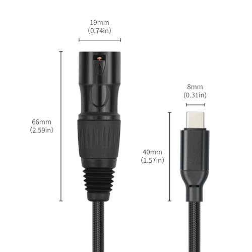 3.3FT USB-C to XLR Male Cable, USB-C to XLR Male Adapter Cable for Active Speakers, Mixers, Power Amplifiers and Professional Audio Equipment - size: XLR Male, style: 3.3FT