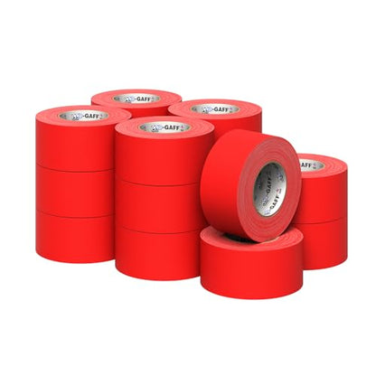 3" Pro Gaff Gaffers Tape 55 yards length red matte. Premium Heavy-Duty Gaffers Tape trusted by professional Gaffers. Made in the USA. Holds Tight, Easy to remove. (Pack of 16) - color: Red, size: 3 in x 1980 in