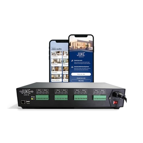 Juke-8: 8 Zone Multi-Room Amplifier | Built-in Music Streaming & Wireless App Control | Supports 8 Audio Sources Simultaneously | Whole Home Audio System | Airplay 2, Spotify Connect, Bluetooth - size: 8-Zone