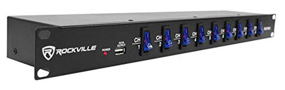 Mackie ProFX12v3 12-Channel Professional Effects Mixer w/USB ProFX12 v3 Bundle with RockvilIe RDF9U 1U 15A Rack Mount DJ Pro Audio Power Supply Strip w/USB Charging