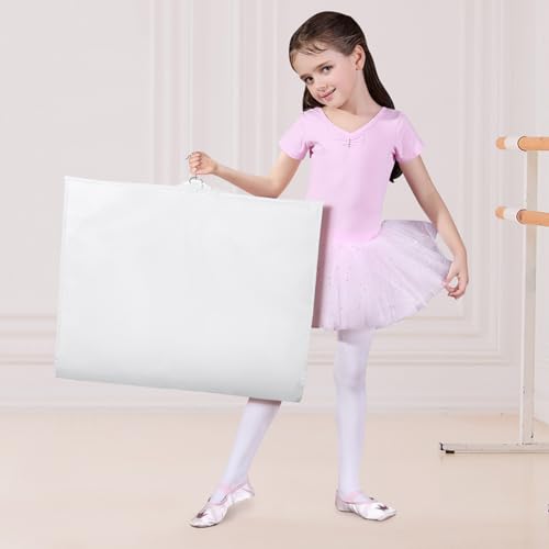 Univivi 40 Inch Dance Costume Garment Bags for Dancers, White, 4 Pack - color: White, size: 4 Pack