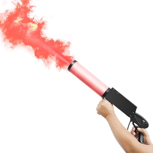 CO2 Handheld Smoke Machine, Fog Gun with RGB LED Lights & 3m Hose, 5-6Mpa High-Pressure Portable Smoke Cannon for Halloween, DJ Parties, Weddings, Stage Effects