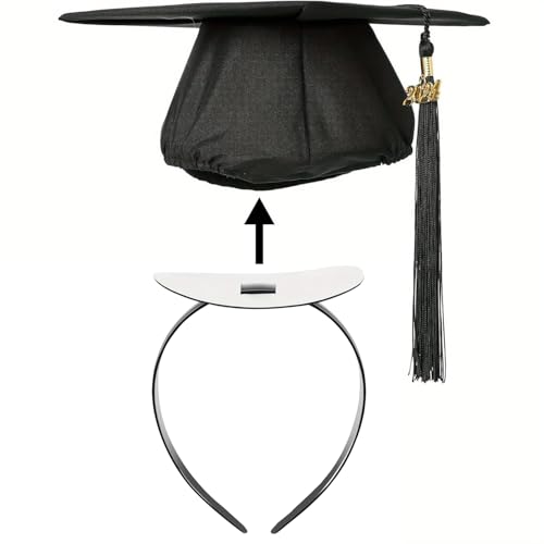 Graduation Cap Headband, 1PCS Black Circle Firm Anti-fall Hair Band for Graduation Hat, Graduation Gifts Hat Accessories for Graduates, Students, Women (Grad Cap Not Included) - color: Style 2