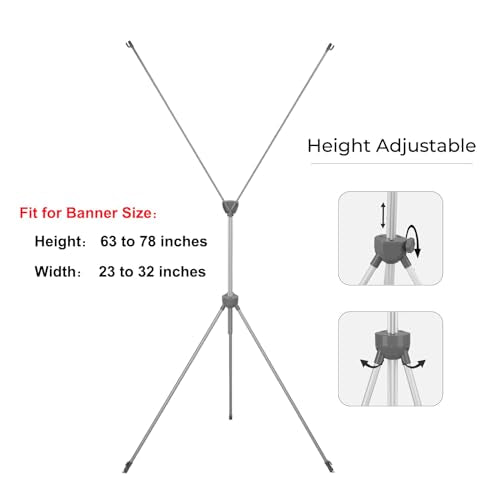 YDisplay X Banner Stand Adjustable Fit Banner Size from 23"X63" to 32"X78" Portable Oxford Bag for Trade Show Exhibition Market,1 Pack