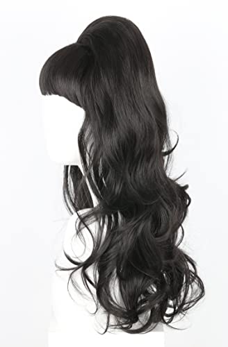 50s Married Housewife Costume Wigs for Women Black Bouffant Wig Halloween Party Beehive Wigs - color: Black Wavy