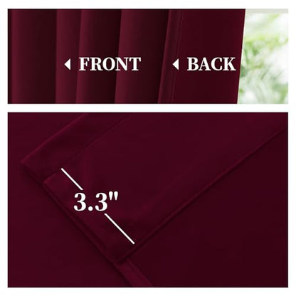 Yakamok Wine Red Room Darkening Velvet Curtains 84 Inch Long Living Room | Luxury soft velvet, 2 panels 52x84 inch,bedroom study, window drapes rod pocket,light blocking,Thermal Insulated - color: Wine Red, size: 52"W x 84"L (Pack of 2)