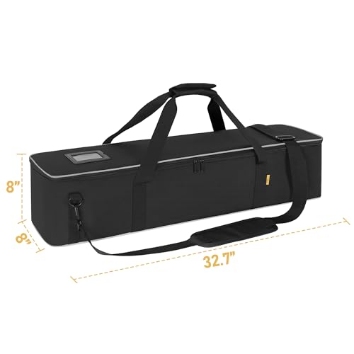 Multifunctional Tripod Bag 32 X 7 X 7 Inches / 81 X 18 X 18 cm Heavy Duty Tripod Carrying Case with Handle for Lights, Speakers, Cameras, Booms, Microphone Stands, Black - size: 32 X 7 X 7 Inch