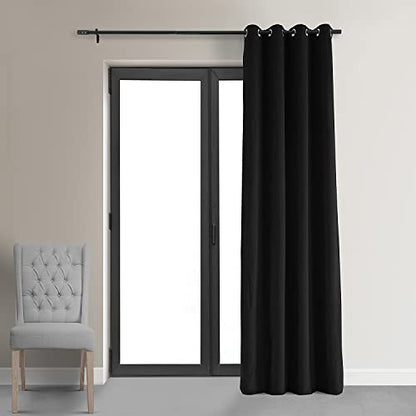 HPD Half Price Drapes Signature Grommet Blackout Velvet Curtains 120 Inches Long Heat & Full Light Blocking Blackout Curtains for Bedroom & Living Room (1 Panel), 50W x 120L, Warm Black - color: Warm Black, size: 50"W x 120"L (Pack of 1)
