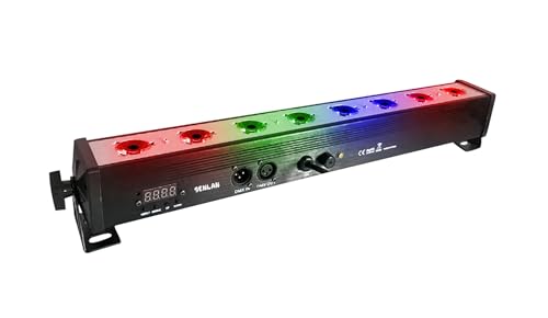 LED Par bar wall wash Stage Light,SENLAN 8pcsX3W RGB 3-in-1 LED and Full Aluminum House of 7 Modes DMX512 for Disco/Party/Theater