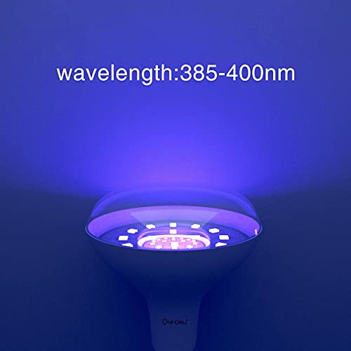 Onforu 2 Pack 120W Equiv LED Black Light Bulb, BR30 E26 Blacklight Bulbs for Glow in The Dark, 385-400nm, 15W Black Light Flood Light for Halloween Christmas Party, Body Paint, Fluorescent Poster