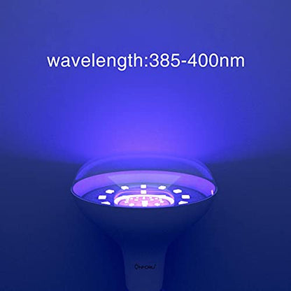 Onforu 2 Pack 120W Equiv LED Black Light Bulb, BR30 E26 Blacklight Bulbs for Glow in The Dark, 385-400nm, 15W Black Light Flood Light for Halloween Christmas Party, Body Paint, Fluorescent Poster