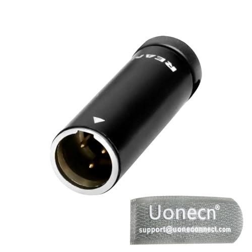 Uonecn Low-Profile Mini XLR 3Pin Connector, LP XLR Connector Mini, Right Angle Mini XLR 3 Pin Male for Audio Devices Black, Package Includes Screw Wrench - color: Black, style: LP-miniXLR 3pin Male
