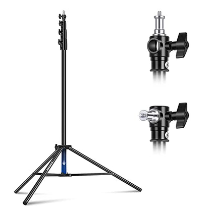 NEEWER 13ft/400cm Air Cushioned Light Stand, Heavy Duty Metal Photography Tripod Stand with 1/4” to 3/8” Reversible Screw Adapter and 3 Way Mounting Interface, Load Capacity: 6.5lb/3kg, ST-400AC | Photography Tripod Stand, 1/4" to 3/8" Reversible Spigot,