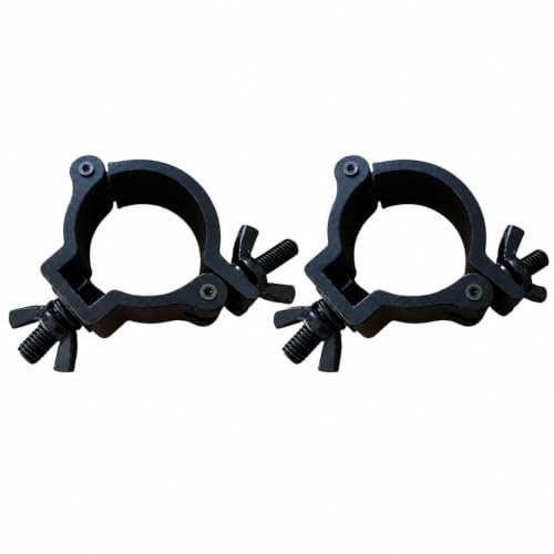 2 Pcs Stage Light Clamp Aluminum Alloy Lighting Hook for 48-51 mm Truss Pipe, Moving Head Beam Par DJ Lights(Black) - color: Black