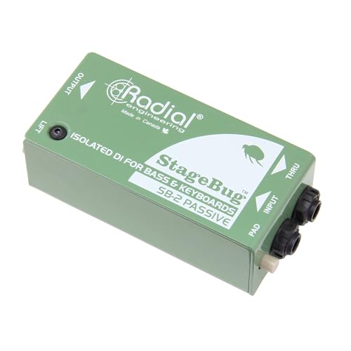 Radial StageBug SB-2 1-Channel Passive Instrument Direct Box (Pair) with 2x XLR Cables, 2x 1/4" Instrument Cables and Polishing Cloth