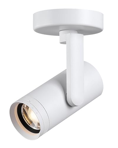 12W LED Dimmable Zoomable Ceiling Spotlight Indoor – Adjustable Wall Surface Mount Accent Light for Home Corridor, Picture, Plants & Painting | Warm White 3000K CRI 97, Flicker-Free, White - color: White
