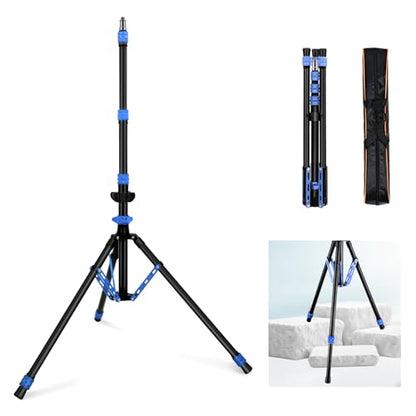 Light Stand Photography, 6.5ft/200cm Removable Center Column Tripod Stand | 2-in-1 Portable Aluminum Tripod Light Stand with Storage Bag & Sandbag, for Video Lighting, Flash, Strobe, Softbox - color: Sapphire Blue
