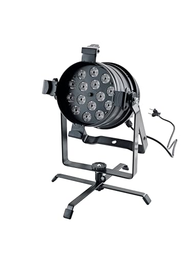 K&M Konig & Meyer 17720.000.55 Foldable Floor Stand For Spot Flood/PAR Lights | Cross Brace Legs | Stable Non-Slip Feet | Base Folds Flat For Easy Storage/Travel | German Made | Black