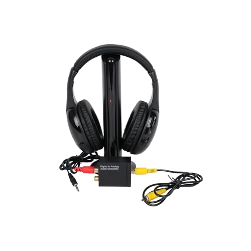 Wireless Headphones for TV Watching, FM Radio & Monitor, Wired Headset with Digital Decorder, Over-Ear Headset for Adult and Senior, Compatible Computer TV