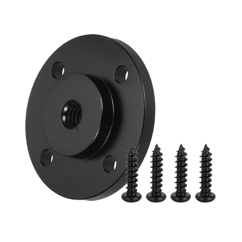 PATIKIL 1/4"-20 UNC Female Thread Microphone Flange Mount, Desktop Gooseneck Table Mounts Base with Round Head Screw, Black - color: Black, size: 1/4"-20