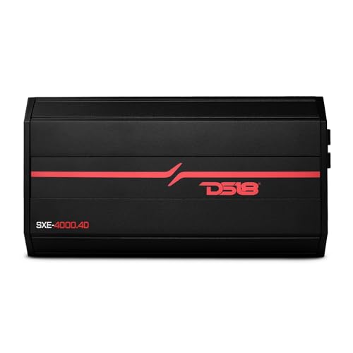 DS18 SXE-4000.4D/BK Car Amplifier Stereo Full-Range Class D 4-Channel 275x4 RMS @4 OHM 4000 Watts - Powerful and Compact Amp for Speakers in Car Audio System - style: SXE-4000.4D/BK