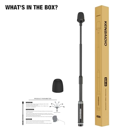 DJ Mic 17 Inch Flexible Gooseneck Microphone, Professional XLR Wired Dynamic Bob Barker Microphone for Video Conference, Podium, Singing, Karaoke DJ Mixer Dedicated Disc Shouting KTV Bar, Metal - size: 17 Inch