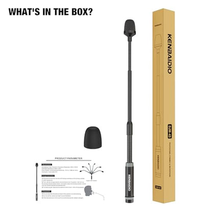 DJ Mic 17 Inch Flexible Gooseneck Microphone, Professional XLR Wired Dynamic Bob Barker Microphone for Video Conference, Podium, Singing, Karaoke DJ Mixer Dedicated Disc Shouting KTV Bar, Metal - size: 17 Inch