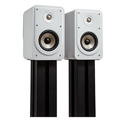 Polk Signature Elite ES15 Surround Sound Speakers - Hi-Res Audio Certified, Dolby Atmos & DTS Compatible, 1" Tweeter & 4" Woofer, Power Port Technology for Bass (Pair, Elegant White) | Hi-Res Audio Certified, Dolby Atmos & DTS:X Compatible, 1" Tweeter & 5