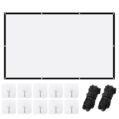 Projector Screen, White Projector Screen, 16:9 No Crease Home Theater Foldable Projection Screen 60"|72"|84"|100"|120"|150" (100 inch Thickened) - size: 100 inch Thickened
