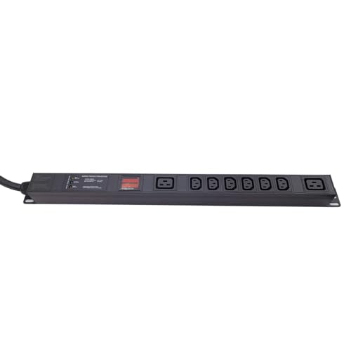 30A Metered Rack PDU, L6-30P Power Distribution Unit with 8 Outlets (6 C13 & 2 C19), 120-240V 7.2kW Server Rack Power Strip with Aluminum Alloy Housing and 6ft Cord - color: 6 C13 + 2 C19 Metered