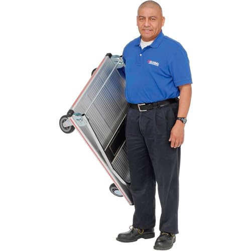 Global Industrial Lightweight Folding Platform Truck, Aluminum, 36" L x | 24"W, 600 Lb. Capacity, 2 Swivel & 2 Rigid 5" Rubber Casters, Flatbed Push Cart - size: 36"L x 24"W x 6"H