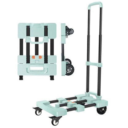 Folding Hand Truck Dolly Cart 500lbs for Travel/Home Use - color: Green