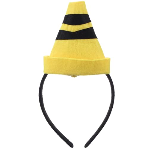 Crayon Headband Costume Felt Cone Crayon Hat 3D Cute Hairband for Women Teachers Art Theme Dress Up Outfit for - color: Yellow