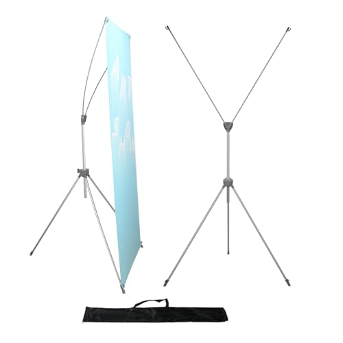 YDisplay X Banner Stand Adjustable Fit Banner Size from 23"X63" to 32"X78" Portable Oxford Bag for Trade Show Exhibition Market,1 Pack