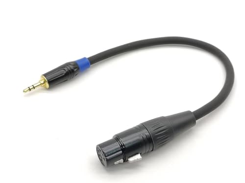 Elecbee XLR Female 5 Pin to Stereo Jack Audio 3.5Mm Male Balanced Audio Converter Adapter Cable 0.3M, Compatible with Microphones Mixers Amplifiers and Speakers