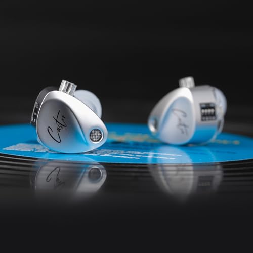 KZ Castor in Ear Monitor Headphones, HiFi Harmen Wired Earphone Sound Tunable Noise Isolating IEMs, Dual-Dynamic Driver Wired Earbuds, 2PIN-C Detachable Cable for Singers Musicians - color: Silver, style: no Mic