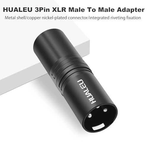 3Pin XLR Male to Male Adapter, Mic,Amplifier, Mixer XLR 3-Pin Microphone Cable Connectors Adapter-2Pack - color: XLR Male to Male
