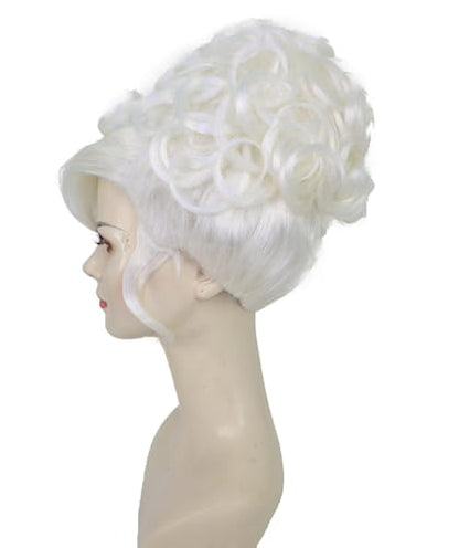 American Rapper Curly Updo High Fashion Wig for Women - Celebrity Style Wig | Elegent Choice for Cosplay Events, Halloween Parties & Themed Performances - White - color: White