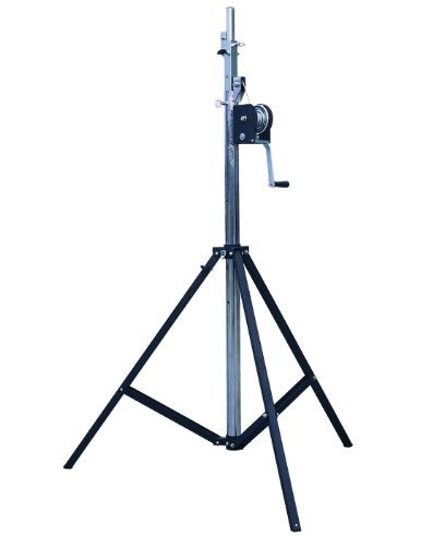 SLS15 Heavy-Duty Steel Crank-Up Lighting/Truss Stand (4Mt - 13') - Black/Chrome