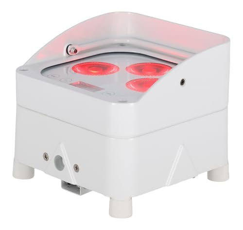 Rockville Wet PAR 50 White DJ Light with 2.4Ghz Wireless DMX, 2-Pack | 24-Hour Rechargeable Battery, RGBWA+UV LEDs, RF Remote, IP64 Waterproof, 3/4/6/10-Channel Modes
