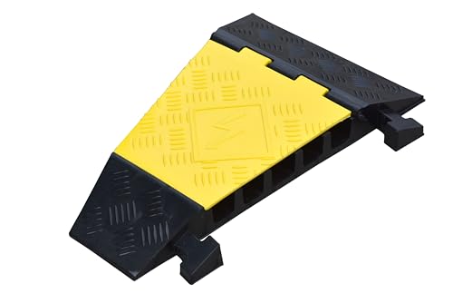 Kable Kontrol Atlas Heavy Duty Cable Protector - 22.5° Degree Right Turn - 5 Channel - CP9988 Compatible - Black & Yellow - Speed Bump and Wire Protector Turn for Indoor & Outdoor Use - size: 5 Channel - Right Turn