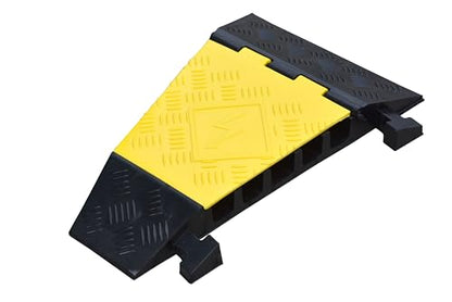 Kable Kontrol Atlas Heavy Duty Cable Protector - 22.5° Degree Right Turn - 5 Channel - CP9988 Compatible - Black & Yellow - Speed Bump and Wire Protector Turn for Indoor & Outdoor Use - size: 5 Channel - Right Turn
