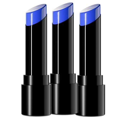SUNNYVALE 3pcs Blue Eye Black Stick Pack Softball Baseball Football Sport Bulk, Waterproof Hypoallergenic Face Body Paint Cream Foundation Makeup for Skeleton Cosplay Costume - color: Blue Pack