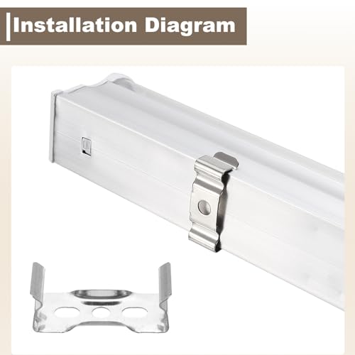MECCANIXITY T5 Clips Bracket Hanger Fluorescent Tube T5 LED Bulb Holder Clamps Light Fixture Replacement for LED Integrated Lighting, Flat Pack of 36 - size: T5