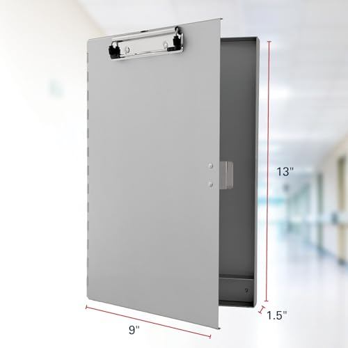 Saunders Redi-Rite Metal Storage Clipboard, Silver, Letter, Nursing | 89% recycled aluminum, self-locking latch, 1.5in storage, steel clip w/ ID holder, fits 8.5x11in, HIPAA-friendly, USA-made