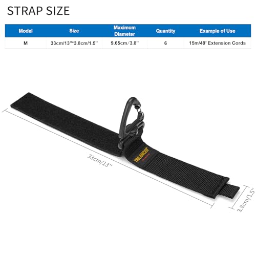 Extension Cord Organizer and Hanger, Trilancer Storage Straps (6-Pack) - size: 6M