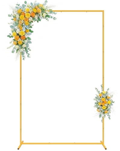 Wokceer Square Backdrop Stand Gold Metal Wedding Arch Stand 6.6FT x 4FT - color: Gold, size: 6.6FT x 4FT