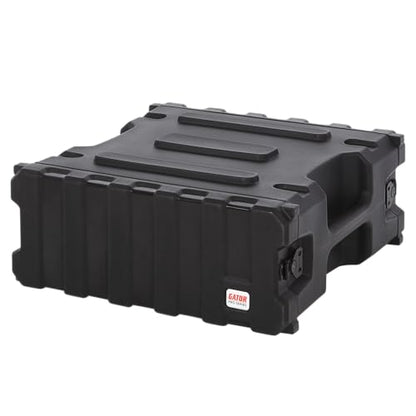 Gator Cases Pro Series 4U Rack Case, Standard 19" Depth (G-PRO-4U-19) | Made in the USA Molded Hard Shell Front & Rear Threaded Rack Rails Side Carry Handles - size: 4U Rack Space, style: Standard - 19" Deep