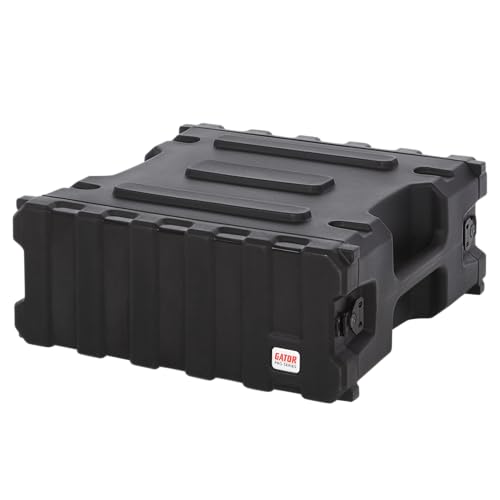 Gator Cases Pro Series 4U Rack Case, Standard 19" Depth (G-PRO-4U-19) | Made in the USA Molded Hard Shell Front & Rear Threaded Rack Rails Side Carry Handles - size: 4U Rack Space, style: Standard - 19" Deep